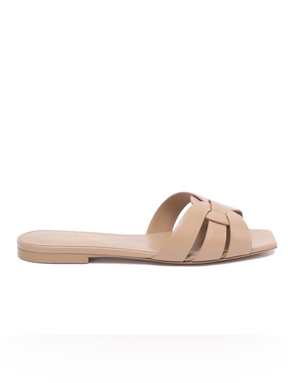 SAINT LAURENT Tribute leather slides sandals